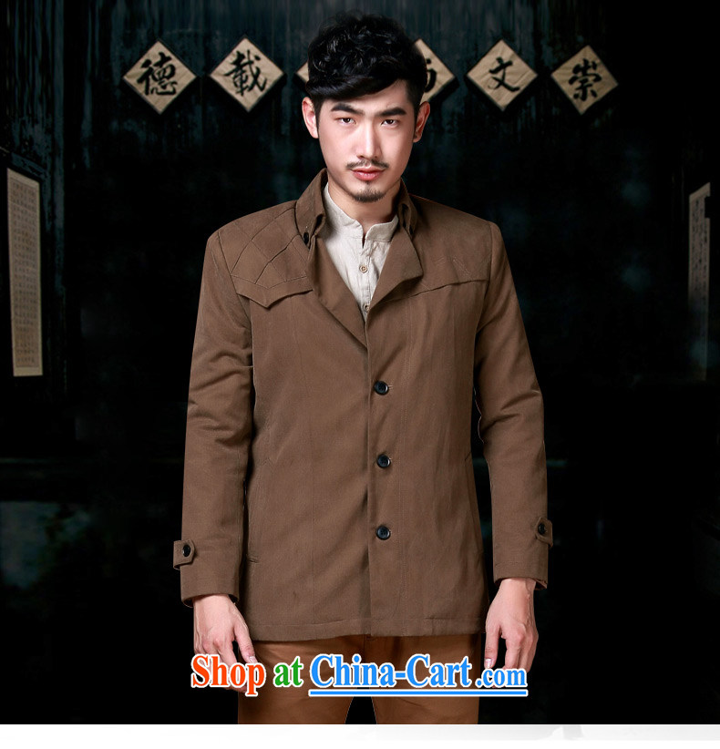 Riding a leopard health men's jackets smock 2015 autumn new lapel male leisure coat dark khaki XXXL pictures, price, brand platters! Elections are good character, the national distribution, so why buy now enjoy more preferential! Health