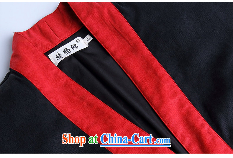 Riding a leopard, Tang with China wind retro men's Chinese national costumes men's autumn and winter leisure long-sleeved improved Han-jacket black XXXL pictures, price, brand platters! Elections are good character, the national distribution, so why buy now enjoy more preferential! Health