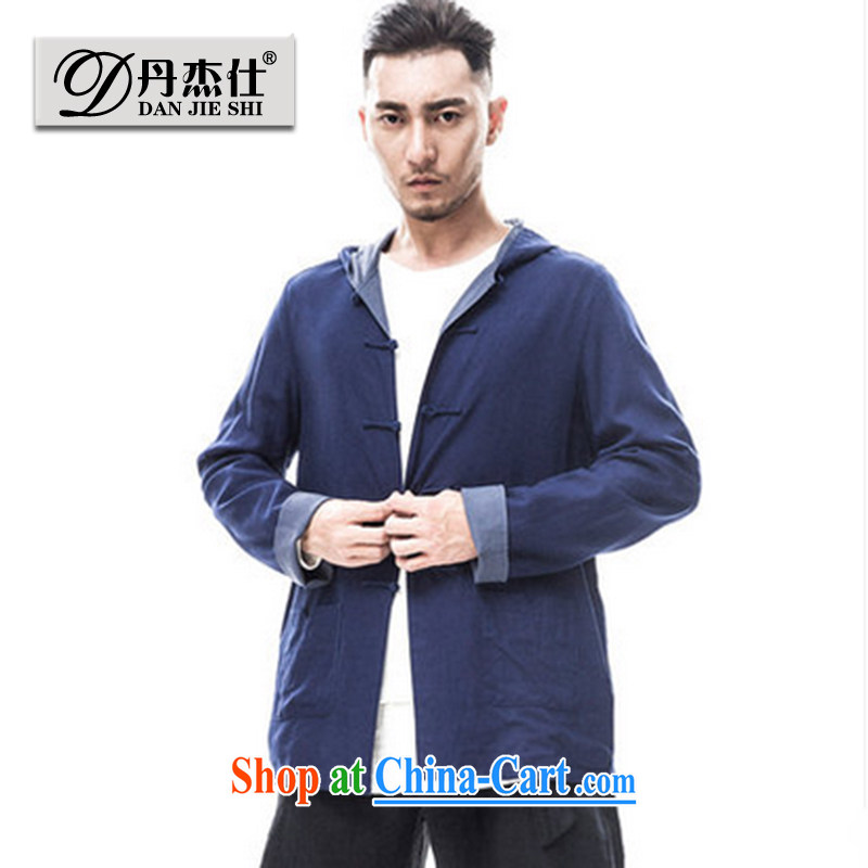 Dan Jie Shi jacket men's 2015 male Tang on the buckle hoodie retro ethnic wind jacket men and peacock blue XXXL, Dan Jie Shi (DAN JIE SHI), shopping on the Internet