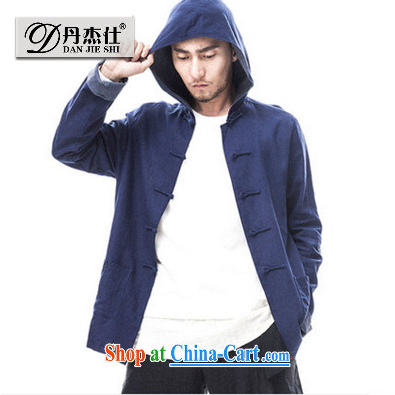 Dan Jie Shi jacket men's 2015 male Tang on the buckle hoodie retro ethnic wind jacket men and peacock blue XXXL, Dan Jie Shi (DAN JIE SHI), shopping on the Internet