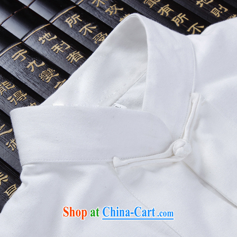 Products HANNIZI classical Chinese style Chinese, for the charge-back men's pure cotton linen shirt Ethnic Wind men's long-sleeved white 190, Korea, (hannizi), shopping on the Internet