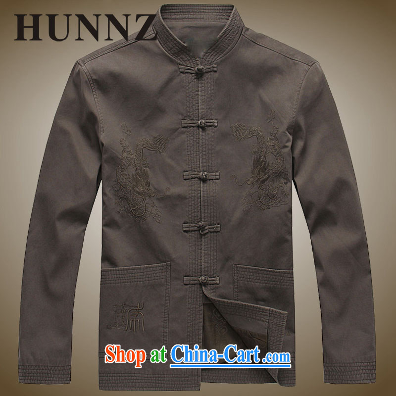 Products HUNNZ new natural cotton the men's China wind Tang jackets, older ethnic costumes Chinese, for men's khaki-colored 190, HUNNZ, shopping on the Internet