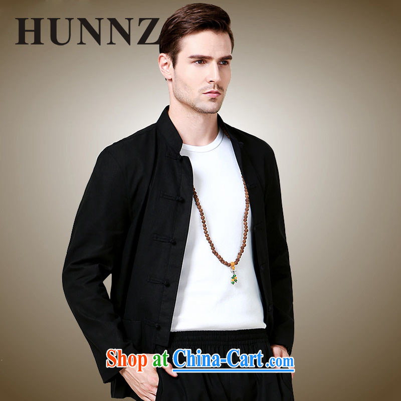 Products HUNNZ classical, for cultivating male Chinese China wind national costumes kung fu clothing men and Chinese long-sleeved jacket black 185, HUNNZ, shopping on the Internet