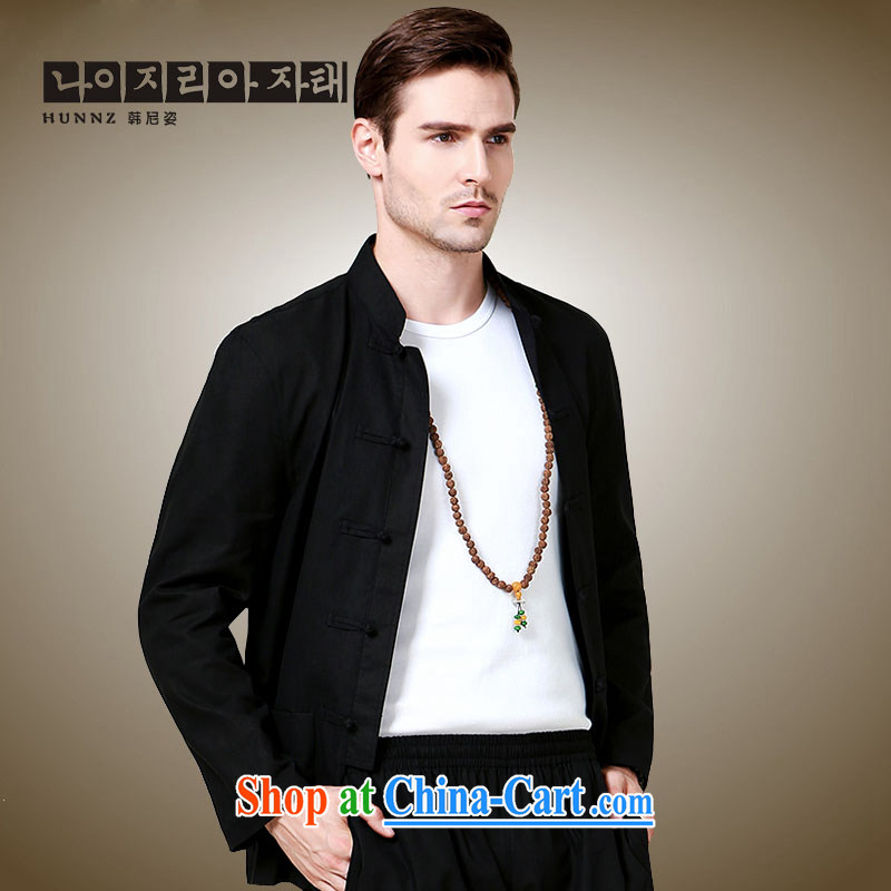 Products HANNIZI classical, for cultivating male Chinese Chinese style dress uniform kung fu men and Chinese long-sleeved jacket black 185