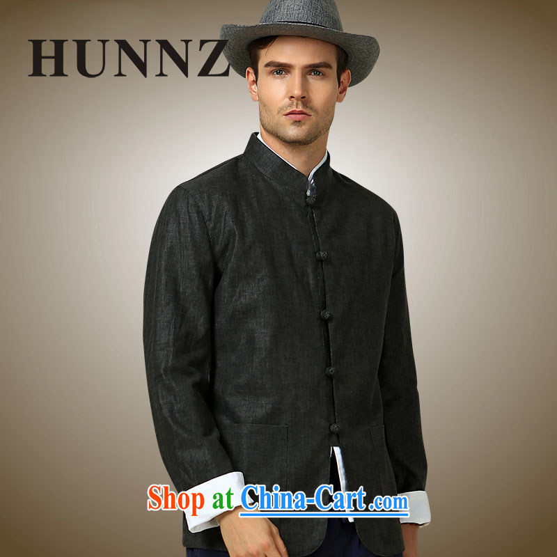 Products HUNNZ 2015 new classical minimalist men Tang jackets China wind up for the charge-back Chinese men's long-sleeved black 190