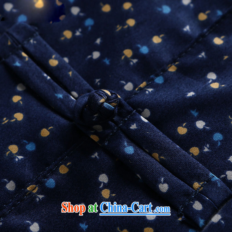 Products HUNNZ new stylish small floral men's shirts classical Chinese style Chinese Long-Sleeve Chinese shirt dark blue 185, HUNNZ, shopping on the Internet