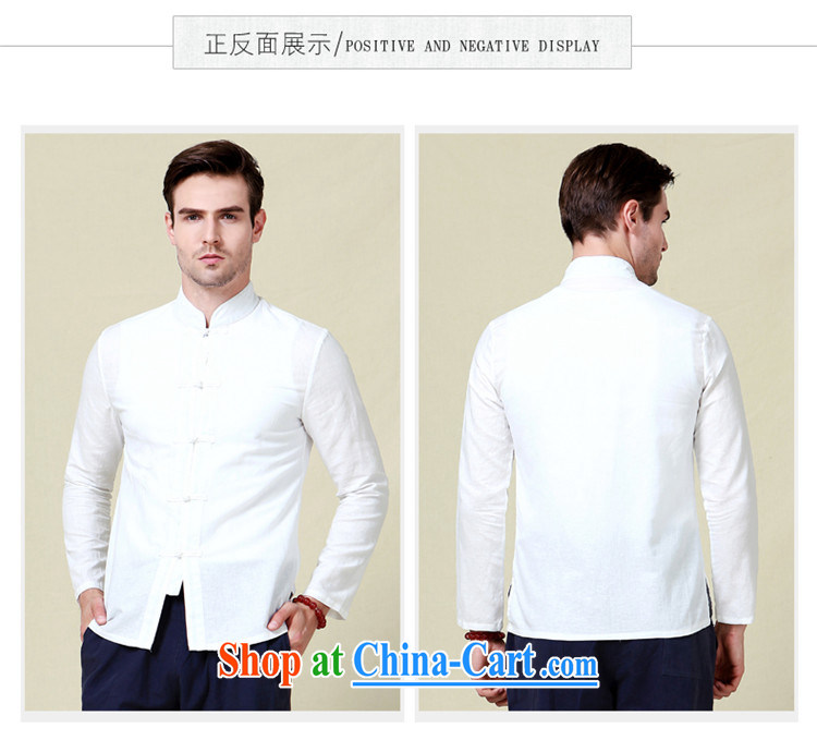 name brands HUNNZ natural cotton Ma Man Tang with long-sleeved shirt China wind up collar shirt Solid Color Chinese-tie men's white 185 pictures, price, brand platters! Elections are good character, the national distribution, so why buy now enjoy more preferential! Health
