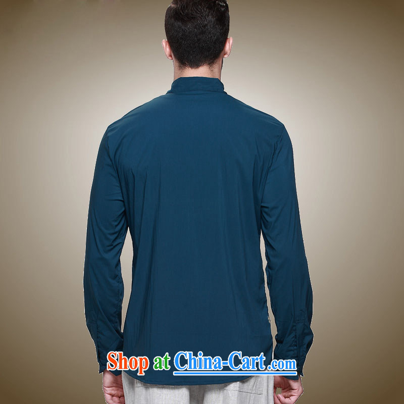 Products HANNIZI NEW classic Chinese style men Tang on the collar-tie Cotton Men's jacket ultra-thin dress blue 185, Korea, (hannizi), online shopping