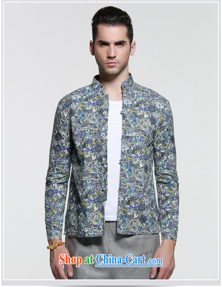name brands HUNNZ China wind men Tang with long-sleeved shirt-tie, for cultivating male retro small floral dress suit 185 pictures, price, brand platters! Elections are good character, the national distribution, so why buy now enjoy more preferential! Health