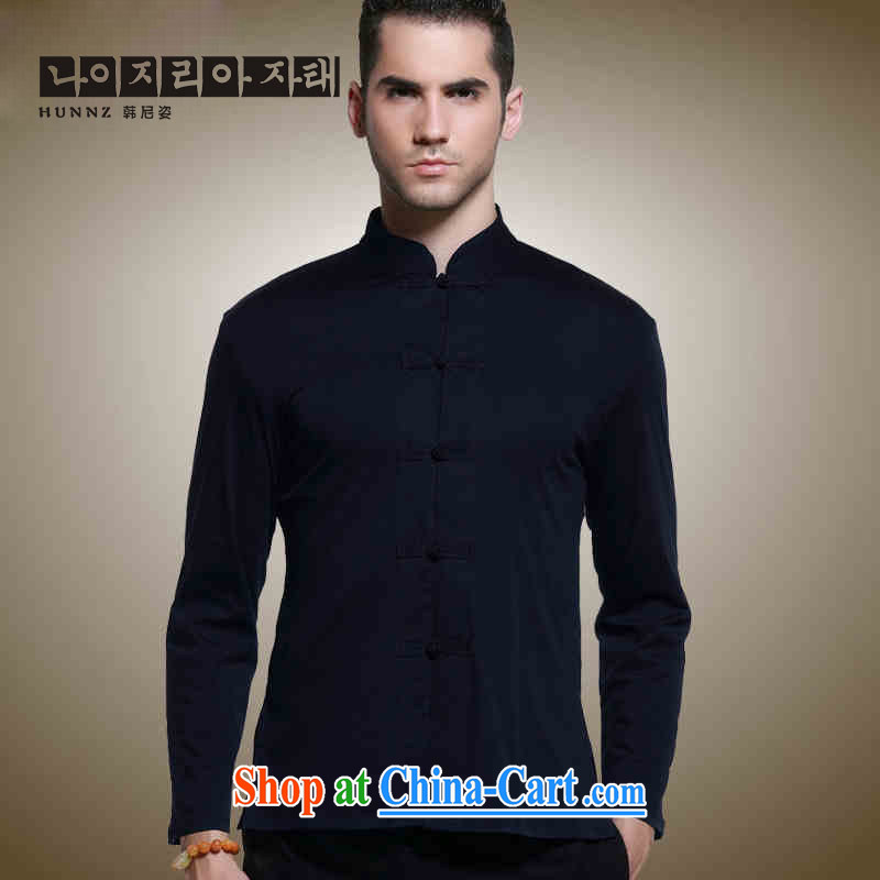 Products HANNIZI classical beauty tang on long-sleeved shirt China wind up for the charge-back shirts natural cotton the male jacket dark blue 185, Korea, (hannizi), and, on-line shopping