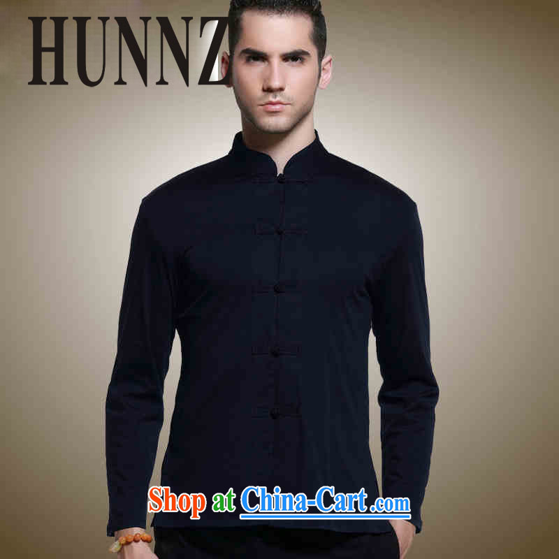 Products HUNNZ classical beauty Tang with long-sleeved shirt China wind up for the charge-back shirts natural cotton the men's jackets blue 185