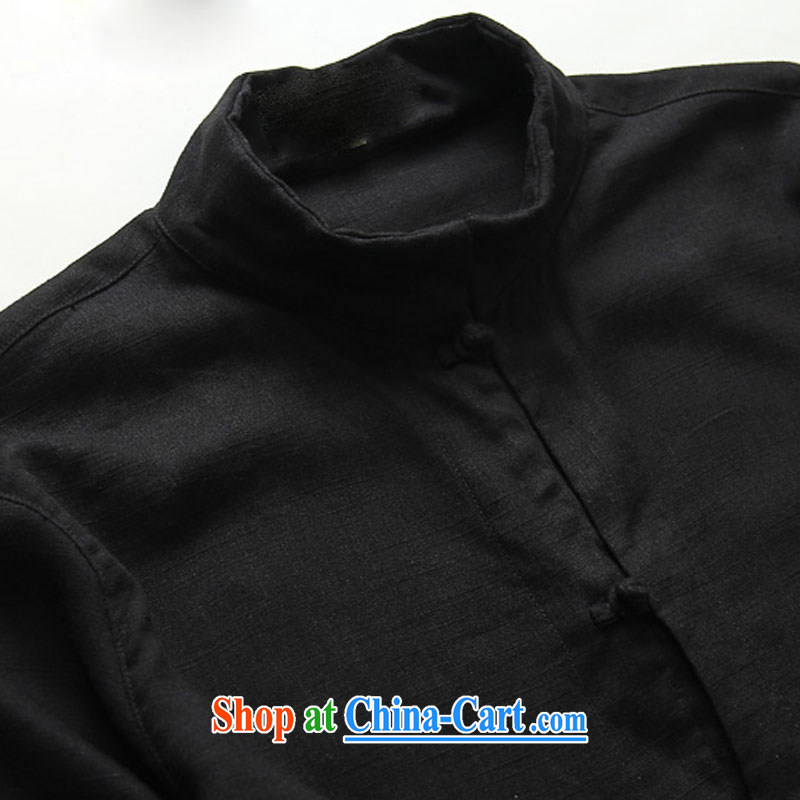 Products HUNNZ natural linen men tang on the buckle, for Chinese men's jackets China wind cultivating stereo shirt black 185, HUNNZ, shopping on the Internet