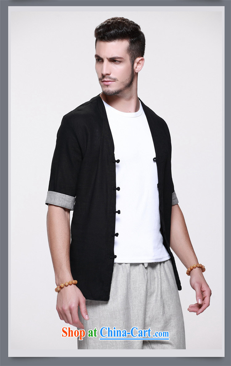 Products HANNIZI Han-linen men's Chinese classical Chinese style beauty-buckle T-shirt sexy V for men and black 185 pictures, price, brand platters! Elections are good character, the national distribution, so why buy now enjoy more preferential! Health