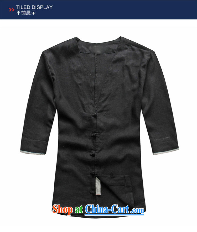 Products HANNIZI Han-linen men's Chinese classical Chinese style beauty-buckle T-shirt sexy V for men and black 185 pictures, price, brand platters! Elections are good character, the national distribution, so why buy now enjoy more preferential! Health