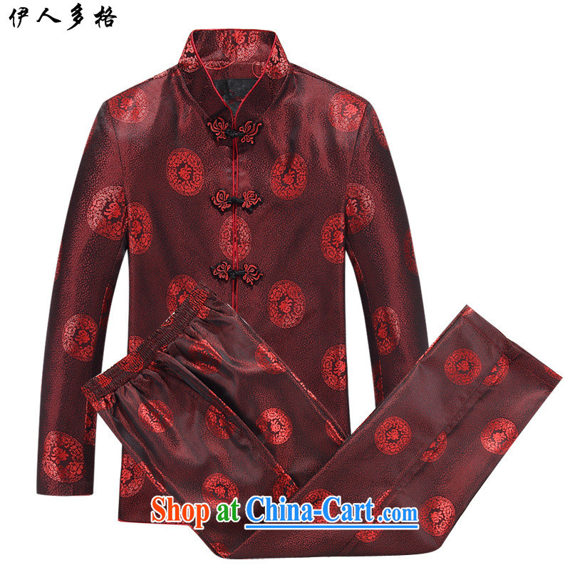 The people more than the new, old fashion lovers, the sushi birthday dress long-sleeved Tang jackets men's long-sleeved Kit autumn men's Chinese T-shirt and pants and 8803, Kit 190 men