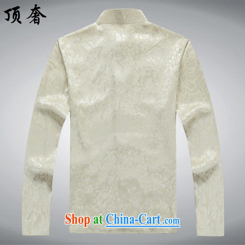 The top luxury men's long-sleeved Tang package installed, autumn, for T-shirt China wind the Life dress Tang with jogging in serving older Tang is set and the collar shirt gray T-shirt 190/XXXL, the top luxury, shopping on the Internet