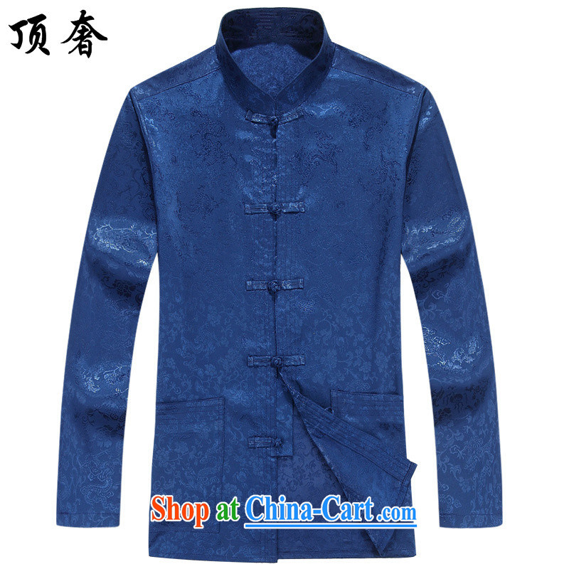 Top Luxury men's long-sleeved T-shirt older persons in Chinese summer and spring and autumn silk Chinese Dress Shirt XL, for Han-The Life dress Uhlans on package 190/XXXL, top luxury, shopping on the Internet