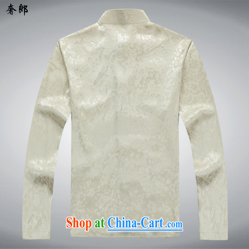 Luxury health, older Chinese men's long-sleeved older persons shirt older persons summer shirt Grandpa installed China wind Dad T-shirt with improved package, for the charge-back white Kit T-shirt and pants S/165, extravagance, and shopping on the Interne