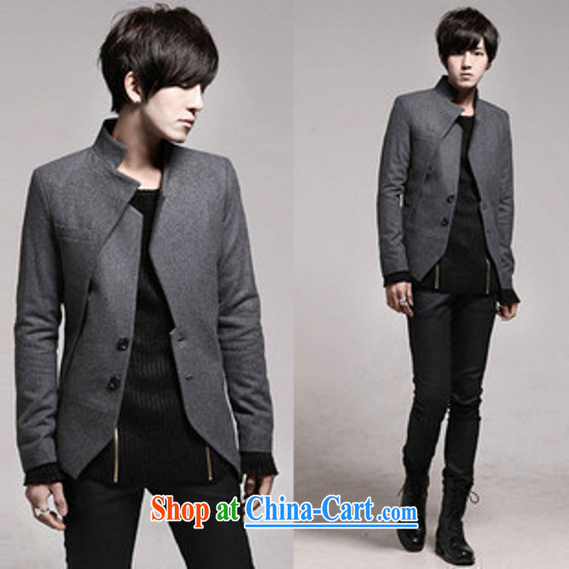 Dan Jie Shi _DANJIESHI_ 2015 youth fall fashion with Korean men need suit smock jacket men's casual jacket and dark gray 180_96 _XL_