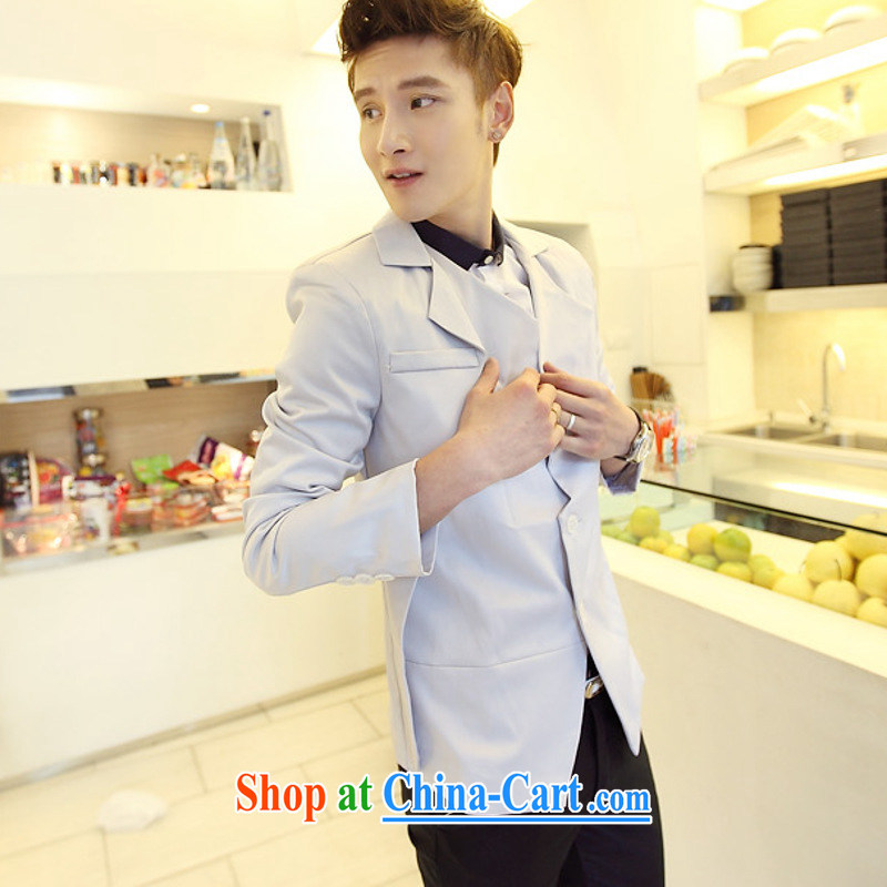 Dan Jie Shi (DANJIESHI) 2015 stylish fall and winter season, the men's small suit rules not cultivating Leisure Suit smock jacket male and silver (L), dan Jie Shi (DAN JIE SHI), online shopping
