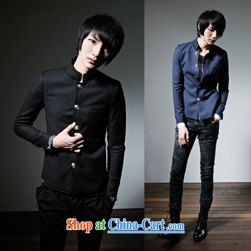Dan Jie Shi (DANJIESHI) 2015 trendy blood College Korean men's smock cuffs the tie and collar small jacket black XXL, Dan Jie Shi (DAN JIE SHI), online shopping