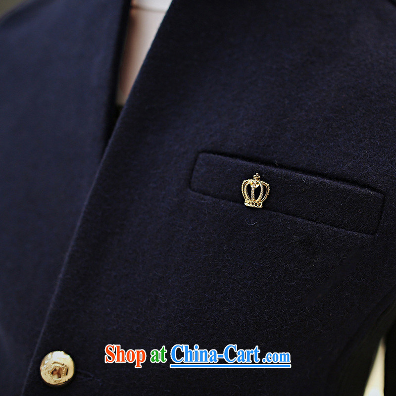 Dan Jie Shi (DANJIESHI) 2015 stylish and youthful hair is Knitted cuffs Korean casual suit Male version jacket men's slim body suit, dark blue 170 /88 (M), dan Jie Shi (DAN JIE SHI), online shopping