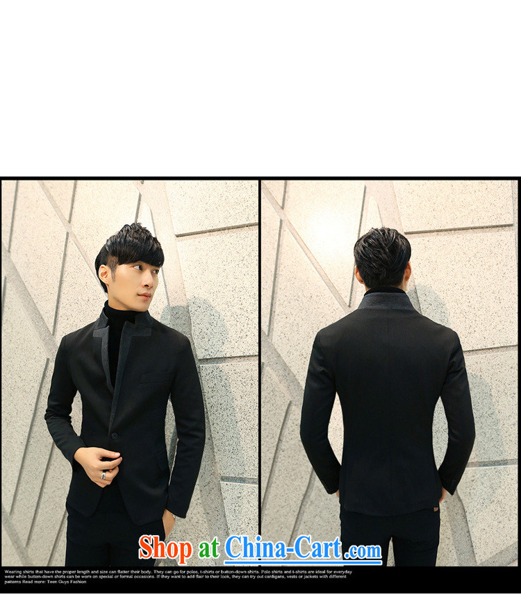 Dan Jie Shi (DANJIESHI) 2015 trendy men and smock collar small suit Male version has the jacket casual jacket black XL pictures, price, brand platters! Elections are good character, the national distribution, so why buy now enjoy more preferential! Health