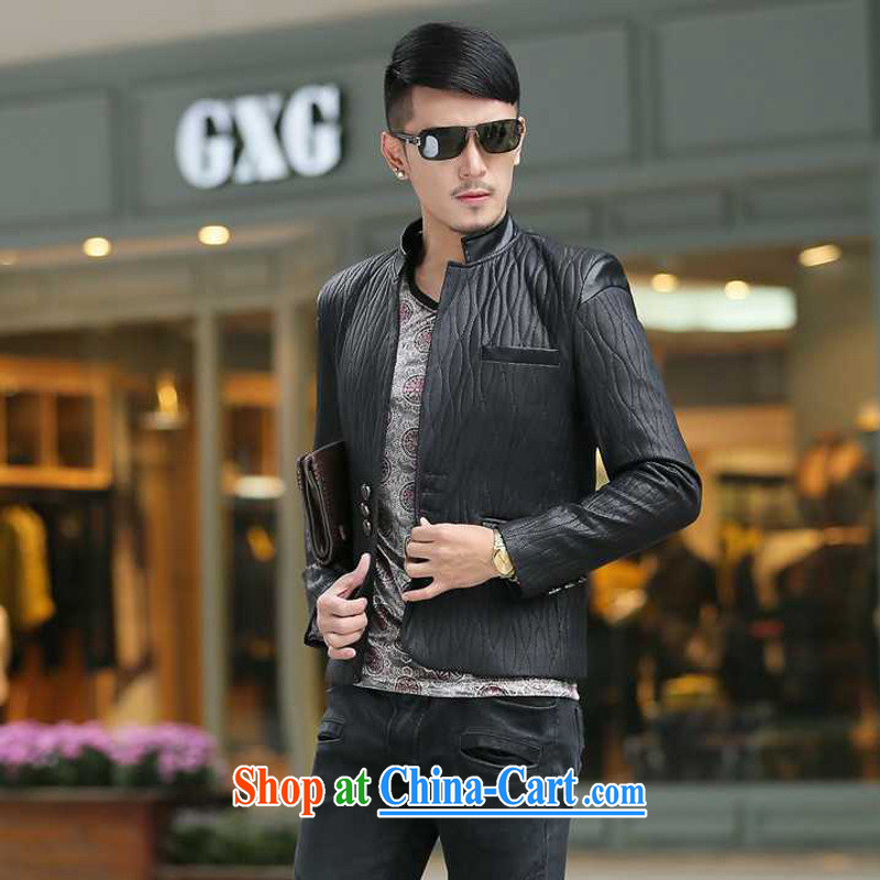 Dan Jie Shi (DANJIESHI) 2015 youth leisure and stylish high-end up, business men and taxi stand collar leather jacket smock jacket suits the color XXXL, Dan Jie Shi (DAN JIE SHI), online shopping