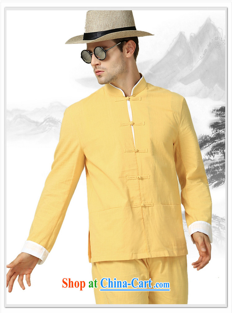cool ocean 2015 autumn and the New Men's Chinese cotton cultivating spell-colored long-sleeved Kit Chinese clothing jacket trousers China wind, male beige (long-sleeved pants kit) 185/XXL pictures, price, brand platters! Elections are good character, the national distribution, so why buy now enjoy more preferential! Health