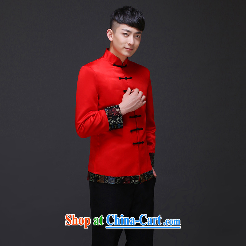 Imperial Land advisory committee Sau Wo service men's new Chinese wedding red married men and Chinese Soo Wo service smock dress the groom toast dress shirt a S, Royal Land advisory committee, and on-line shopping
