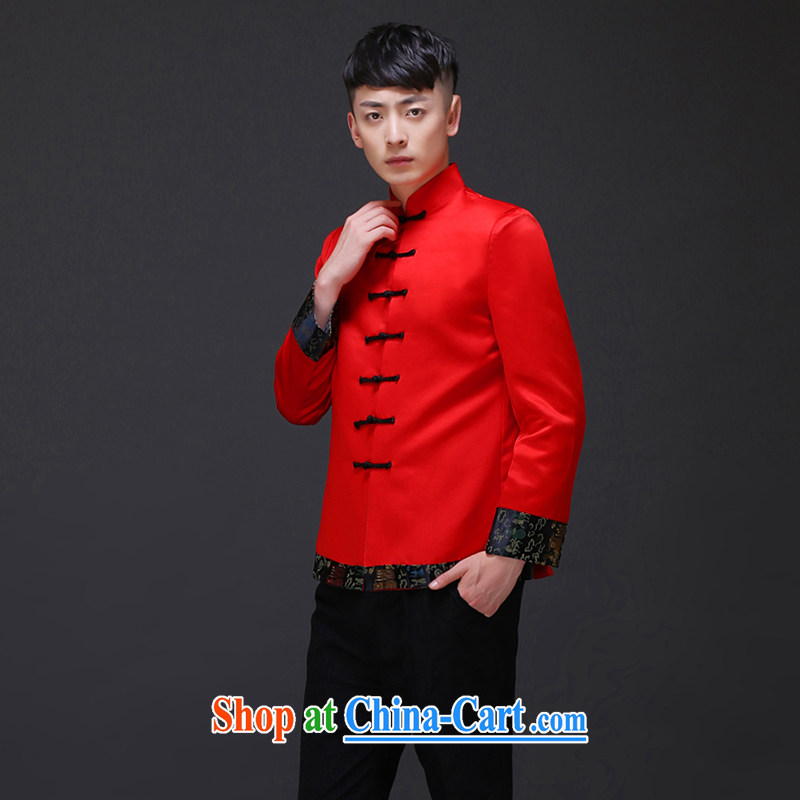 Imperial Land advisory committee Sau Wo service men's new Chinese wedding red married men and Chinese Soo Wo service smock dress the groom toast dress shirt a S, Royal Land advisory committee, and on-line shopping