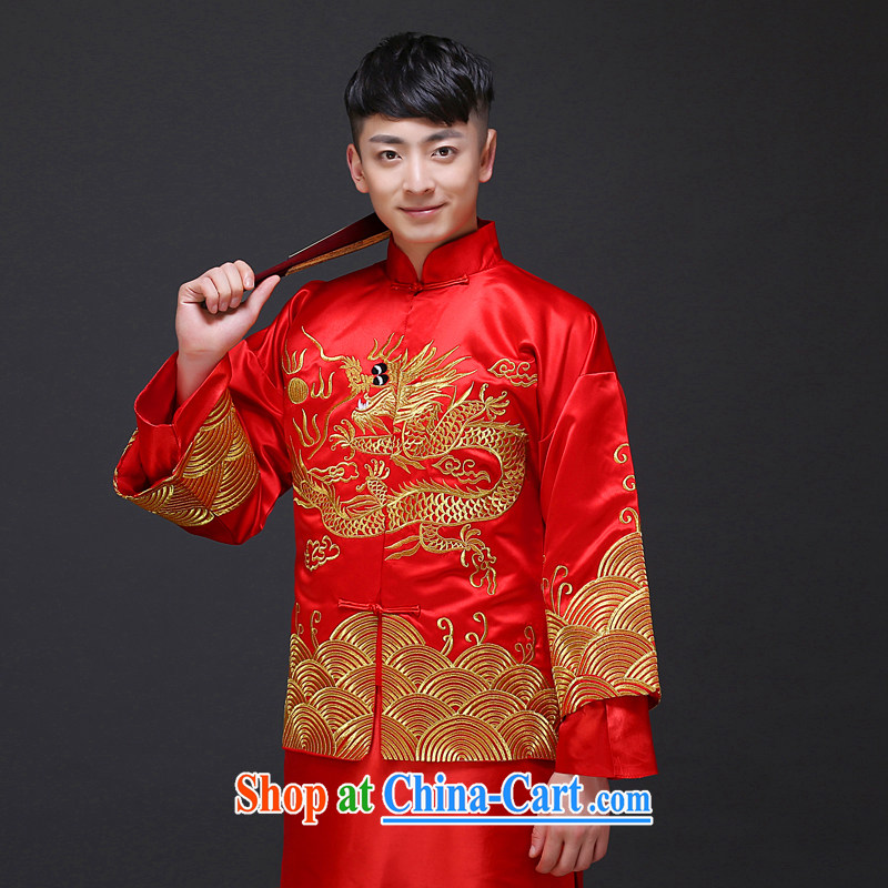 Imperial Land advisory committee Sau Wo service men's clothing Chinese wedding clothes costumes show reel service men's wedding dress red groom eschewed serving Chinese clothing a S, Royal land Advisory Committee, and on-line shopping