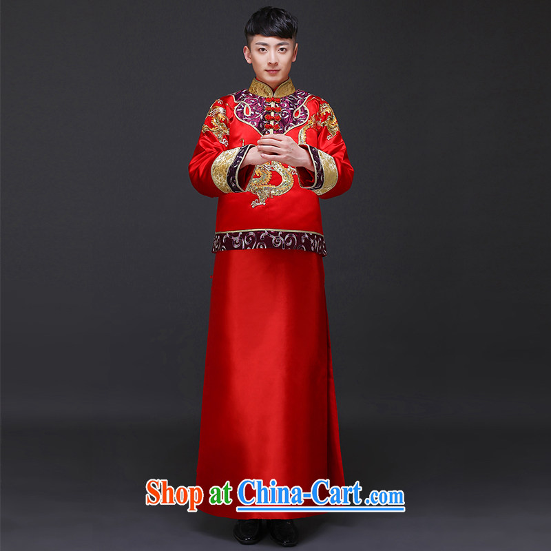 Imperial Land advisory committee Sau Wo service men and the Chinese men's wedding dresses new unbroken bows dress of the Chinese classical smock wedding package clothing a S