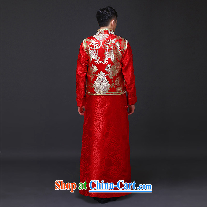 Imperial Land advisory committee Sau Wo service men's upscale men's costumes smock red Chinese Chinese style wedding dress the bride with long-grain wedding dress show reel clothing clothing a S, Royal land Advisory Committee, and shopping on the Internet