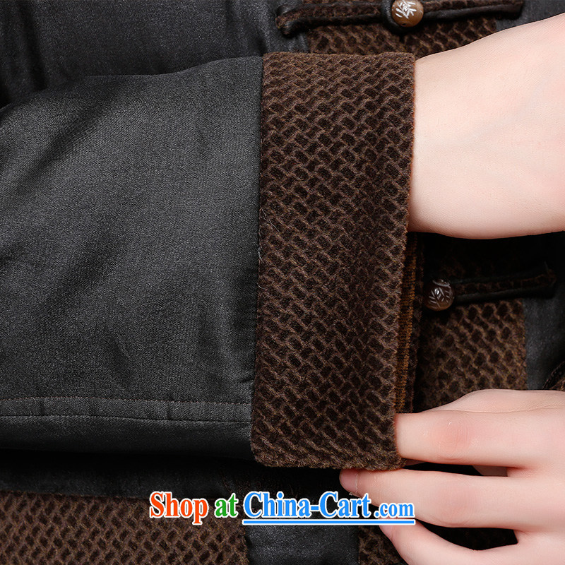 To Kowloon Tong with autumn and winter, China wind men's fragrance cloud yarn retro jacket 12,959 deep coffee-colored dark coffee color 52 to Kowloon, shopping on the Internet