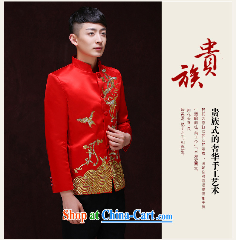 Miss CHOY So-yuk-Ki-su Wo service male Chinese wedding clothes costumes show reel service men's wedding dress red wedding ceremony service eschewed Chinese T-shirt a S pictures, price, brand platters! Elections are good character, the national distribution, so why buy now enjoy more preferential! Health