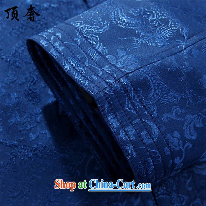 The top luxury, spring and autumn men Tang with relaxed version, for China wind, served the Life dress, older Chinese men's father with his grandfather on men's blue T-shirt 170/M, top luxury, shopping on the Internet