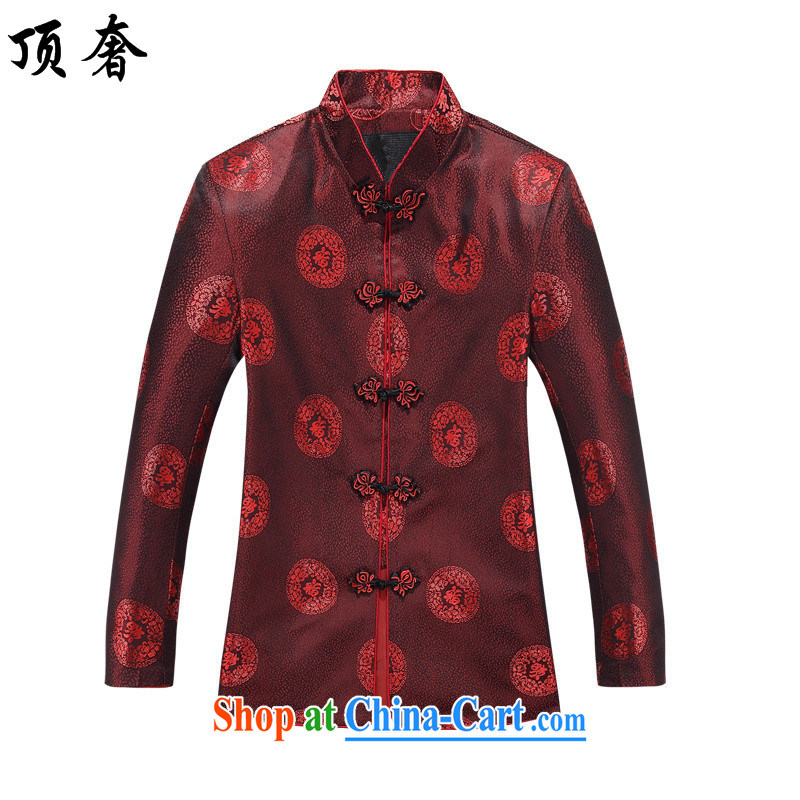 Top Luxury in older Chinese men and women taxi couples Chinese T-shirt red loose version Chinese improved winter elderly golden had long-sleeved jacket 8806 women, red T-shirt 180 women