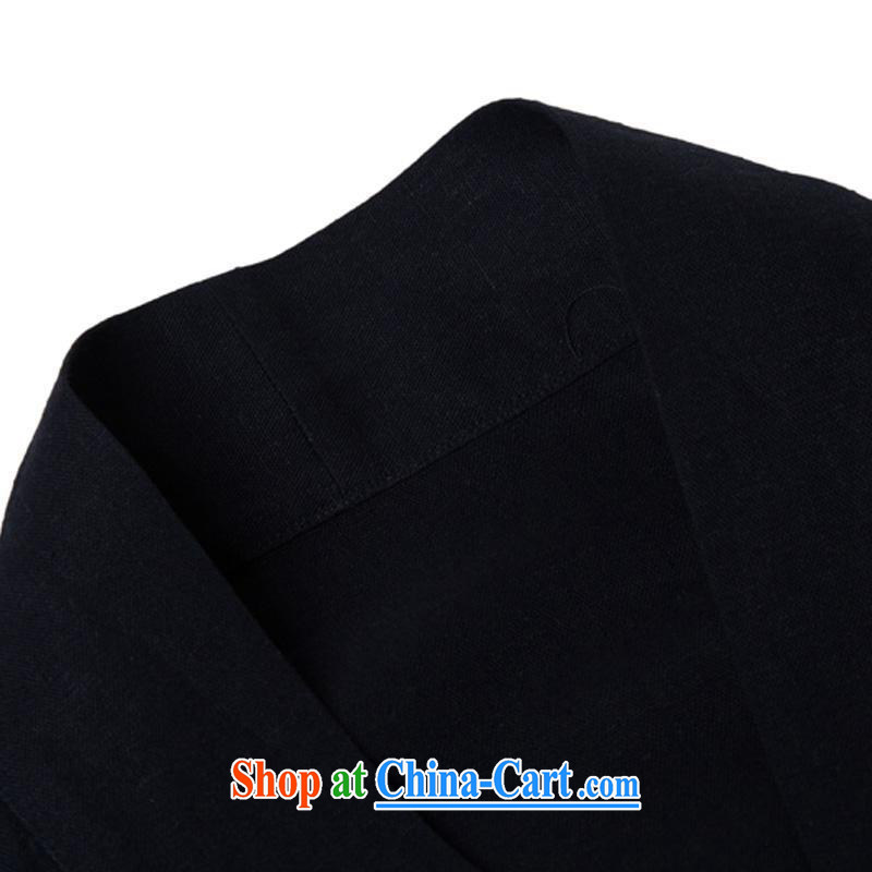 Internationally renowned Chinese wind men's long, Windbreaker cotton the SNF tea serving Chinese improved long-sleeved clothing, spiritual cynosure serving loose costumes costumes T-shirt and dark blue XL, internationally renowned (CHIYU), online shopping