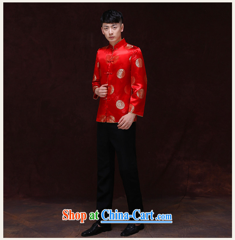 Miss CHOY So-yuk-Ki-su Wo service men's new Chinese wedding red married men and Chinese-su wo service smock dress the groom toast wedding dresses Chinese groom T-shirt with a M pictures, price, brand platters! Elections are good character, the national distribution, so why buy now enjoy more preferential! Health
