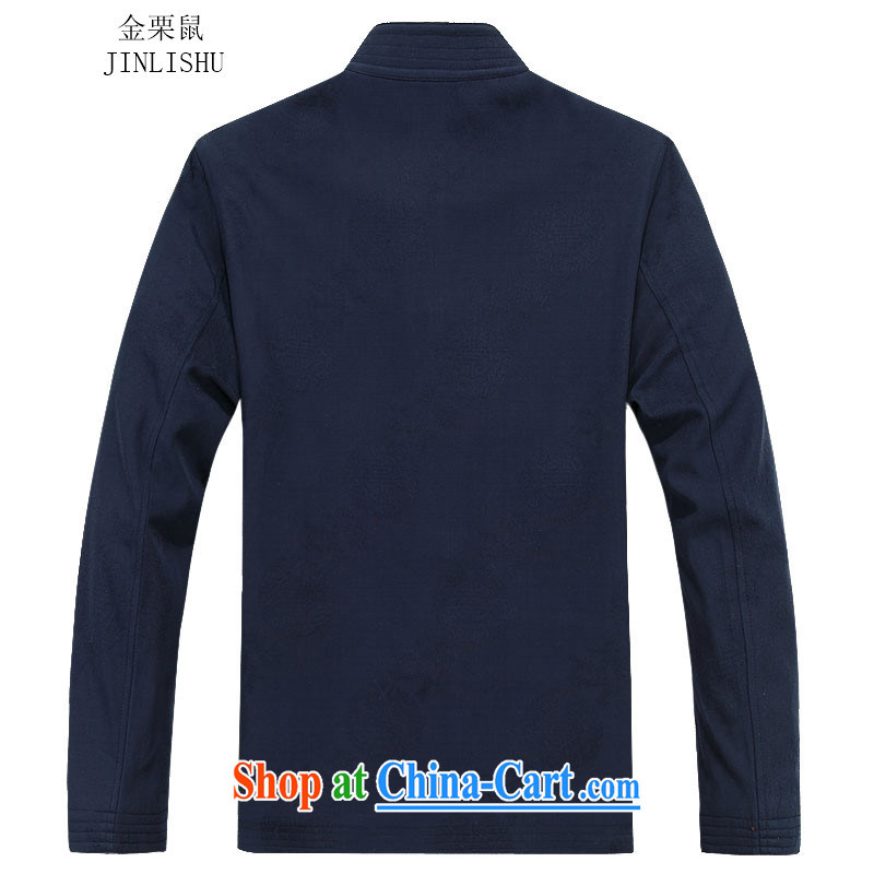 The chestnut mouse New Men's Tang jackets long-sleeved set up for China wind Autumn Chinese jacket, old blue T-shirt 90, the chestnut mouse (JINLISHU), shopping on the Internet