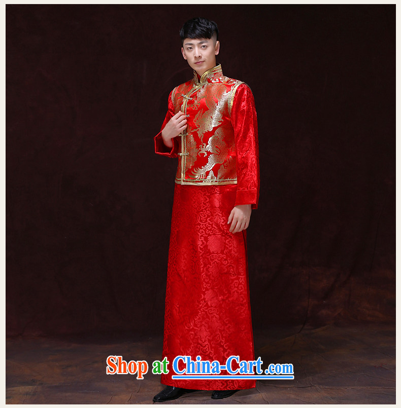 Miss CHOY So-yuk-Ki-su Wo service men's upscale men's costumes smock red Chinese style wedding dress the bride with long-grain wedding dress clothes a L pictures, price, brand platters! Elections are good character, the national distribution, so why buy now enjoy more preferential! Health