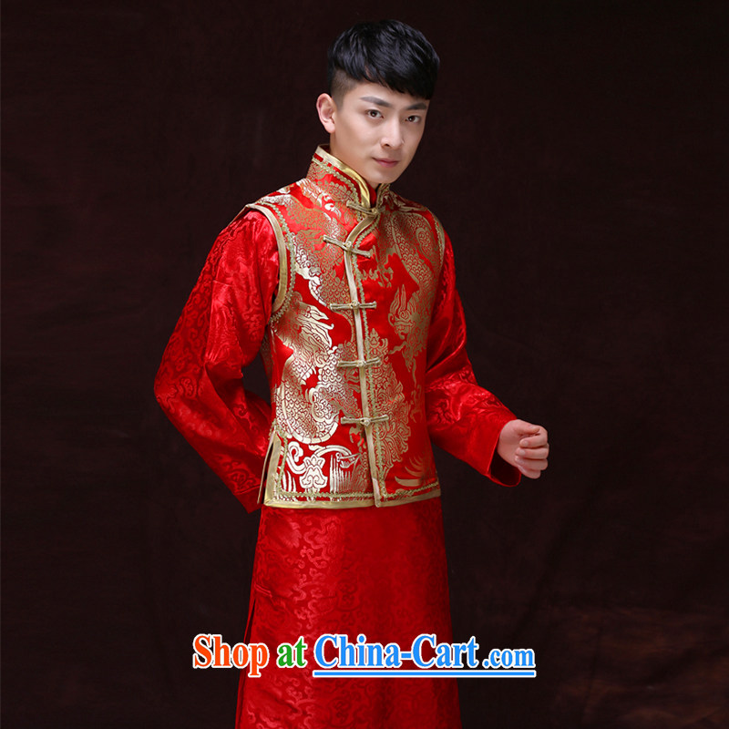 Miss CHOY So-yuk-ki-soo-wo service men's upscale men's costumes smock red Chinese Chinese wedding dress the bride with long-grain wedding dress clothes a L, Miss CHOY So-yuk-ki, shopping on the Internet