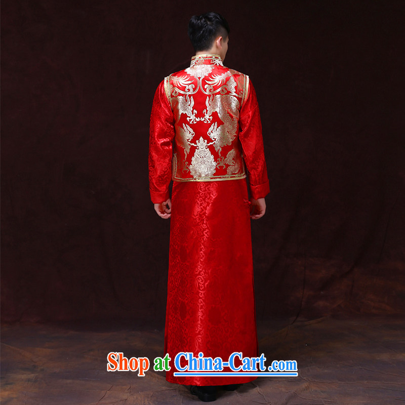 Miss CHOY So-yuk-ki-soo-wo service men's upscale men's costumes smock red Chinese Chinese wedding dress the bride with long-grain wedding dress clothes a L, Miss CHOY So-yuk-ki, shopping on the Internet