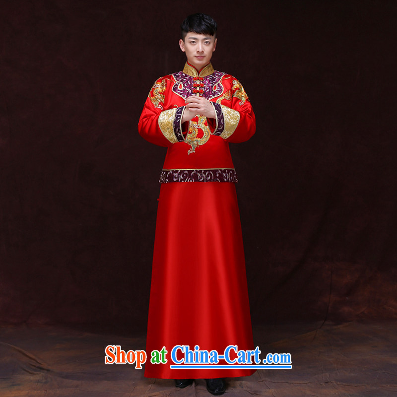Miss CHOY So-yuk-Ki-su Wo service men and the Chinese men's wedding dresses new unbroken bows dresses of the Chinese classical smock wedding package clothing a L