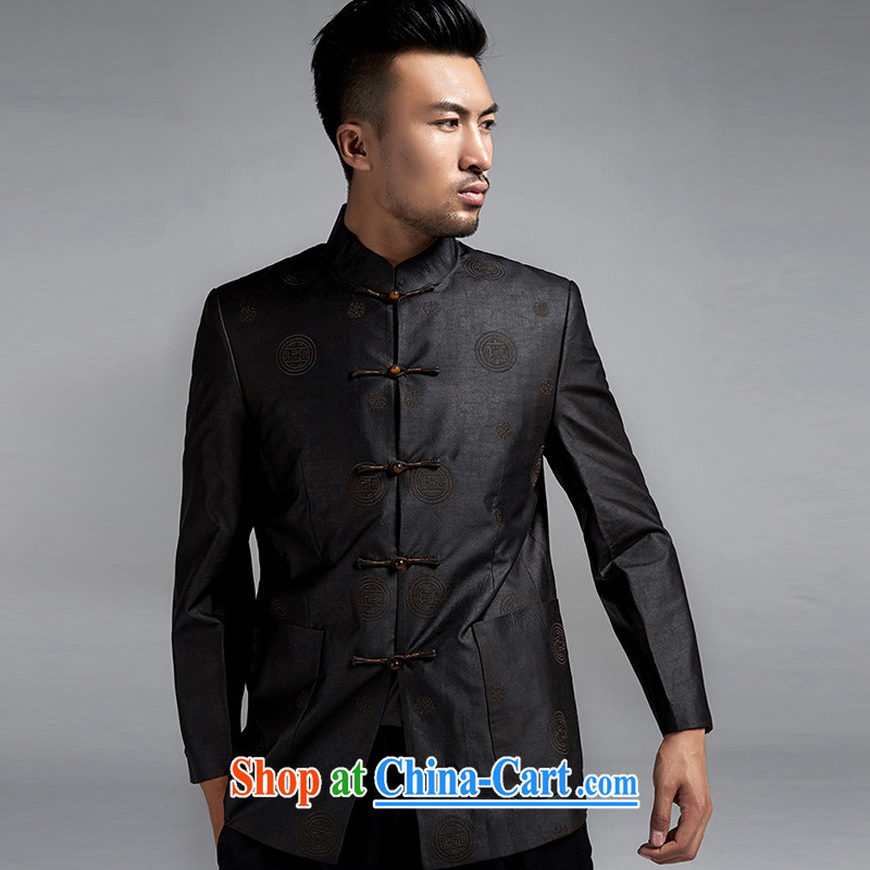 De-church days, fragrant cloud yarn Man Tang jackets high quality embroidery decoration are installed China wind male black and brown XL, wind, and shopping on the Internet