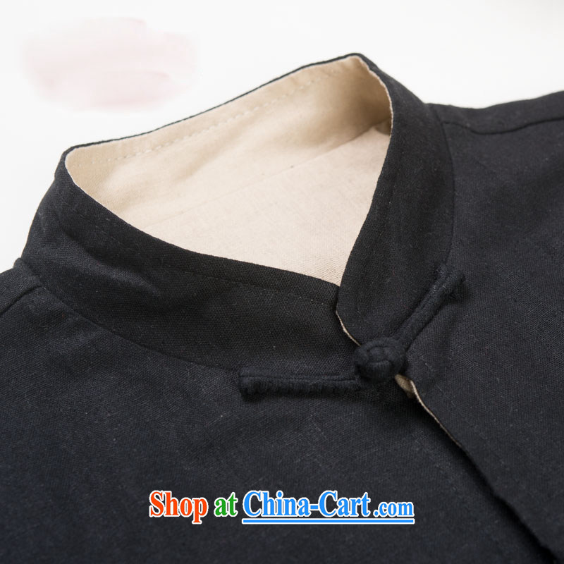Name HUNNZ, new products, older men's natural cotton the long-sleeved China wind tang on the collar-tie jacket coat black XXXXL, HUNNZ, shopping on the Internet