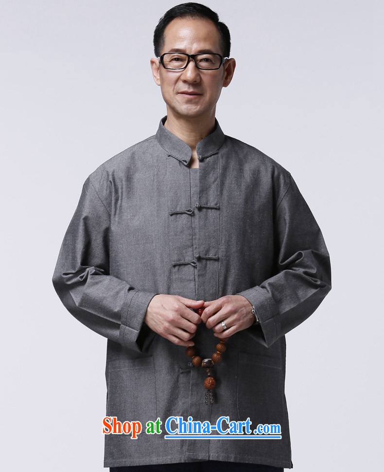 Products HANNIZI Tang replace natural cotton the long-sleeved-tie, for Chinese father Father with pure color leisure jacket gray 185 pictures, price, brand platters! Elections are good character, the national distribution, so why buy now enjoy more preferential! Health