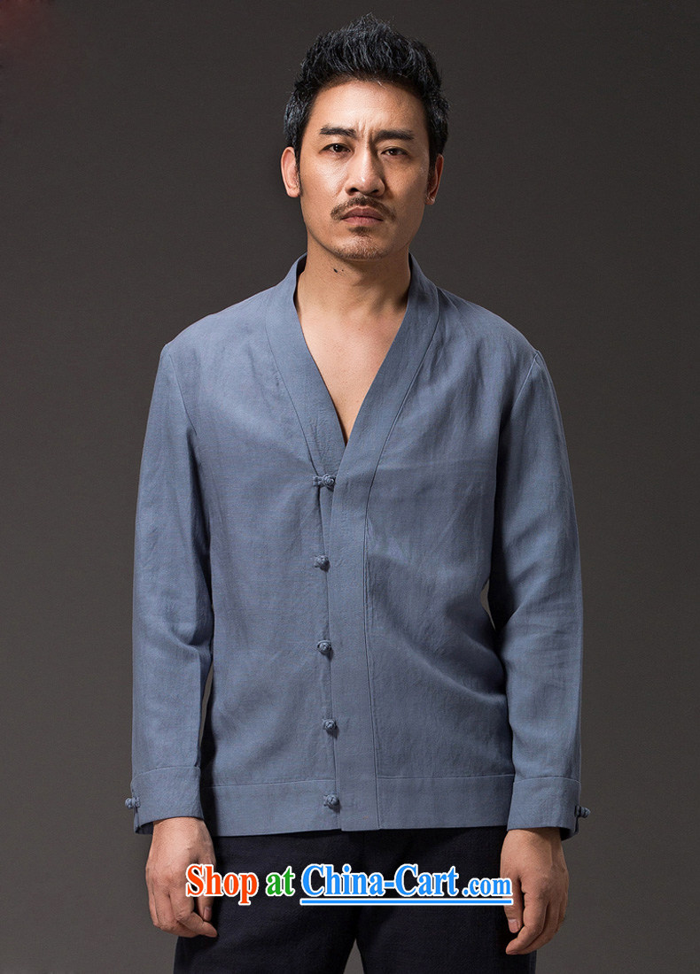 Products HANNIZI New China wind men's cynosure serving classic Chinese solid-colored long-sleeved cotton Ma Han-kung fu uniform jacket blue XXXXL pictures, price, brand platters! Elections are good character, the national distribution, so why buy now enjoy more preferential! Health
