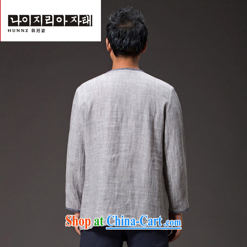 Name, HANNIZI China wind cotton the tea service Tang with long-sleeved improved Han-cynosure practice serving loose the tight T-shirt and light gray XXXXL, Korea, colorful (hannizi), online shopping
